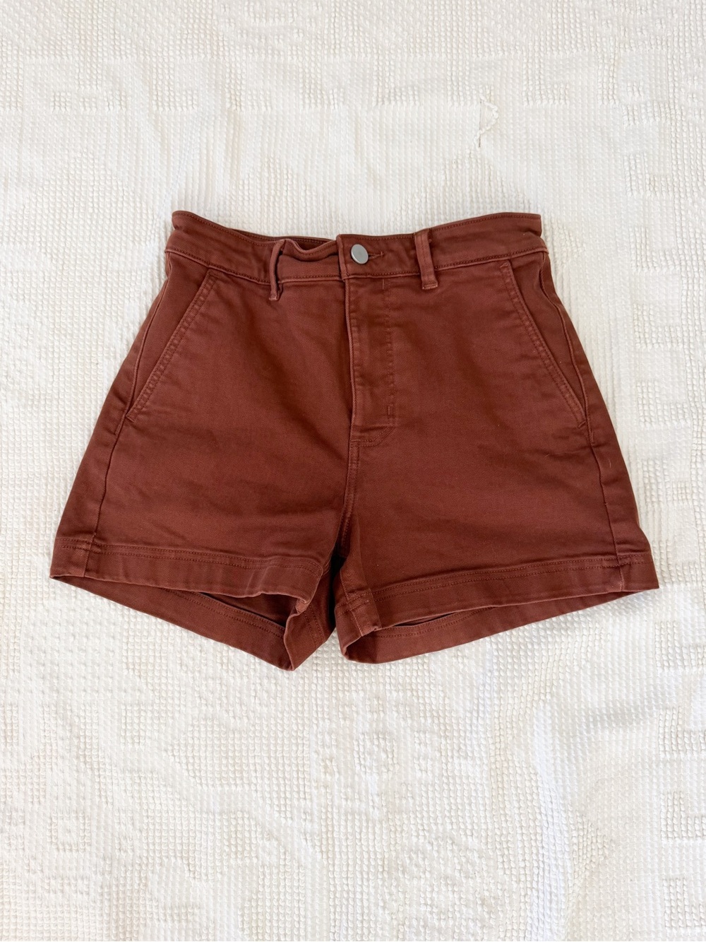 Everlane Womens The Cotton Twill Short Rosewood Brown Size 4 Utility Canvas
